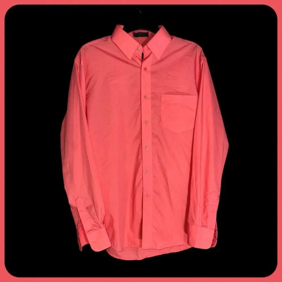 Omega Italy Men's Premium Designer Long Sleeve Dress Shirt Medium 15 1/2 35 SPOT - Picture 3 of 7